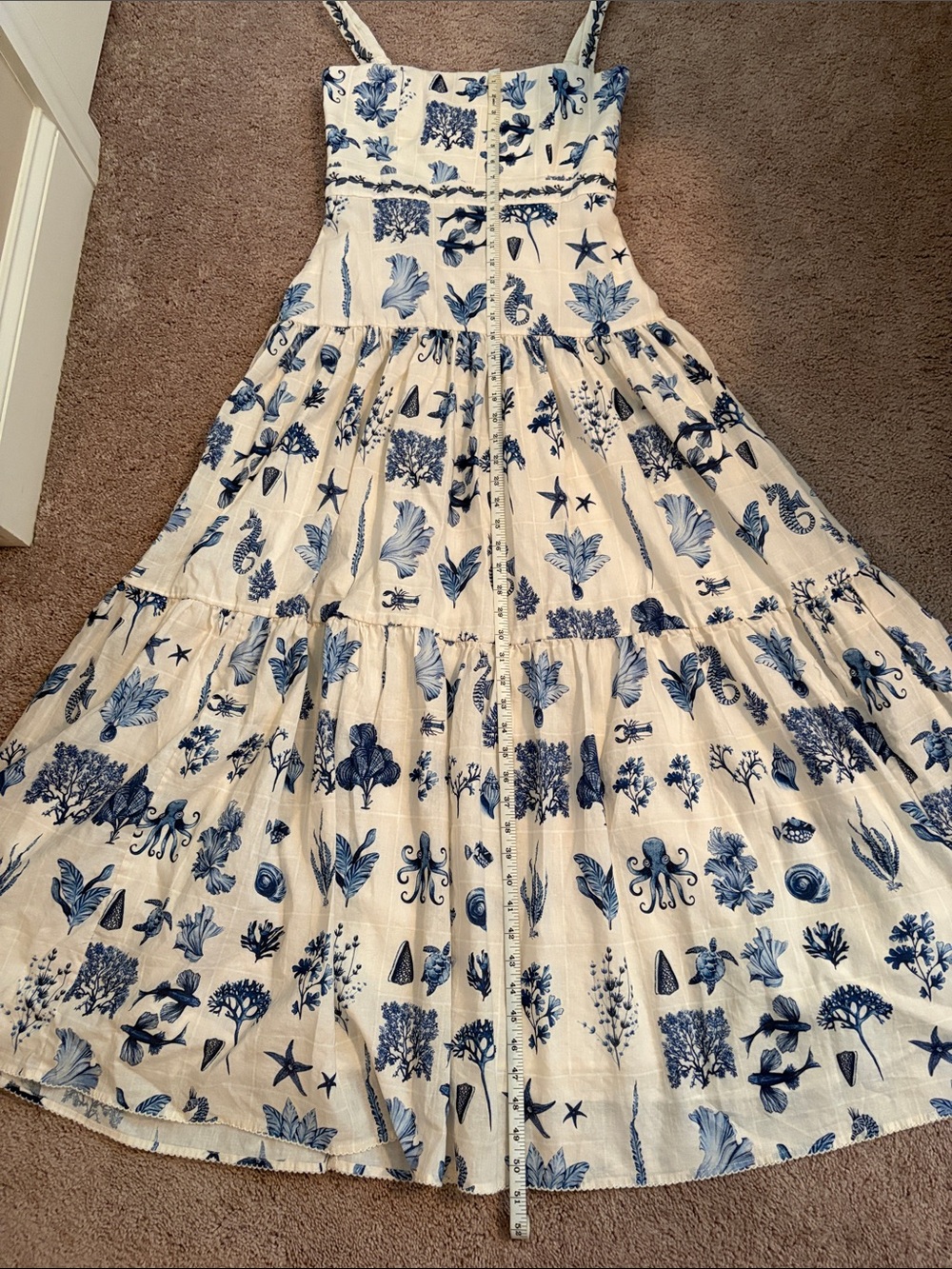 Blue Under the Sea Shell-Print Tiered Maxi Dress - Picture 8 of 11